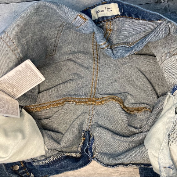 Gap 1969 Mens Slim Denim Jeans Raw Hem with Washwell Size 32X32 - Picture 15 of 16